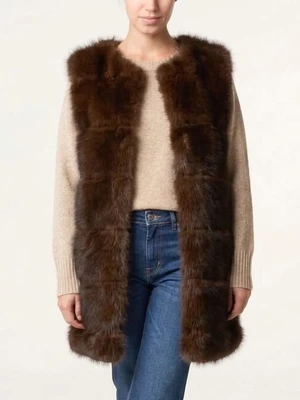 Luxury Chocolate Faux Fur Gilet 