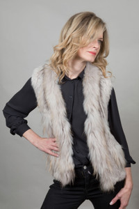 Short Stone Rabbit and Fox Fur Gilet