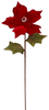 JEWELED POINSETTIA STEM 22" - 06-21188-RED