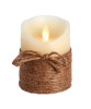 4'' IVORY & ROPE FLICKER FLAME CANDLE - JEL1011