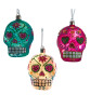 GLASS USB WARM WHITE LED DAY OF THE DEAD ORNAMENTS - USB0502