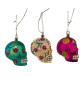 GLASS USB WARM WHITE LED DAY OF THE DEAD ORNAMENTS - USB0502