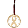 WOODEN CANCER RIBBON ORNAMENT - COFR-07