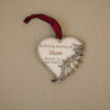 WOODEN IN LOVING MEMORY OF MOM  HEART ORNAMENT - COMEM-09