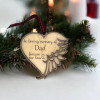 WOODEN IN LOVING MEMEORY OF DAD HEART ORNAMENT - COMEM-10