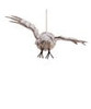 GREY WITH WHITE FUR FLYING OWL ORN - C2320