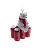 COCA-COLA CUB WITH SIX-PACK CANS ORNAMENT - CC2203