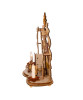 LED WOODEN VILLAGE HOUSE WITH SANTA - H6319