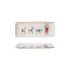 RECTANGLE SANTA LEADING REINDEER STONEWARE SERVING PLATTER - XS7705