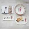 RECTANGLE SANTA LEADING REINDEER STONEWARE SERVING PLATTER - XS7705