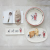 OVAL SANTA LEADING REINDEER STONEWARE SERVING PLATTER  - XS7706