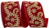 2-1/2" 5 YARDS LUXE SCROLL SEQUIN EMBROIDERY METALLIC SHINY BACK WIRED EDGE - 93374W-994-40-D