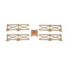 HALLOWEEN - BROWN CROSSBUCK FENCE SET OF 5 - 6014716