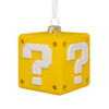 SUPER MARIO YELLOW MYSTERY QUESTION MARK BLOACK BLOWN GLASS ORNAMENT - 3HCM3748