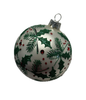 HANDCRAFTED IN UKRAINE - LEAVENWORTH SILVER HOLLY BLOWN GLASS ORNAMENT - K80-2236