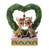 RUDOLPH AND CLARICE HEART WREATH - JIM SHORE - 6019107