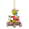 GRINCH IN WAGON ORNAMENT - JIM SHORE - 6018965
