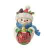SNOWMAN BALL HOLDING ORNAMENT MINI - JIM SHORE - 6019324
