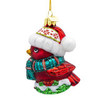 GLASS WINTER CARDINAL ORNAMENT - NBX0186