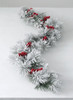 FLOCKED PINE AND BERRY GARLAND - GD1369 - CIJ