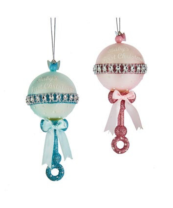 Noble Gems Baby's First Christmas Rattle Ornament - Thumbnail 4