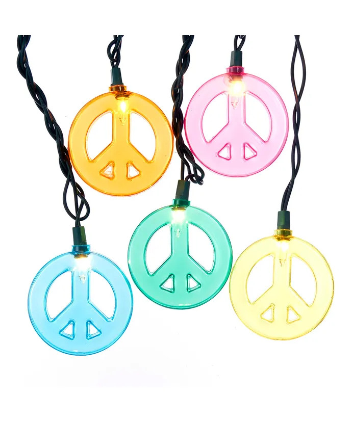 Kurt Adler Peace Sign Light Set
