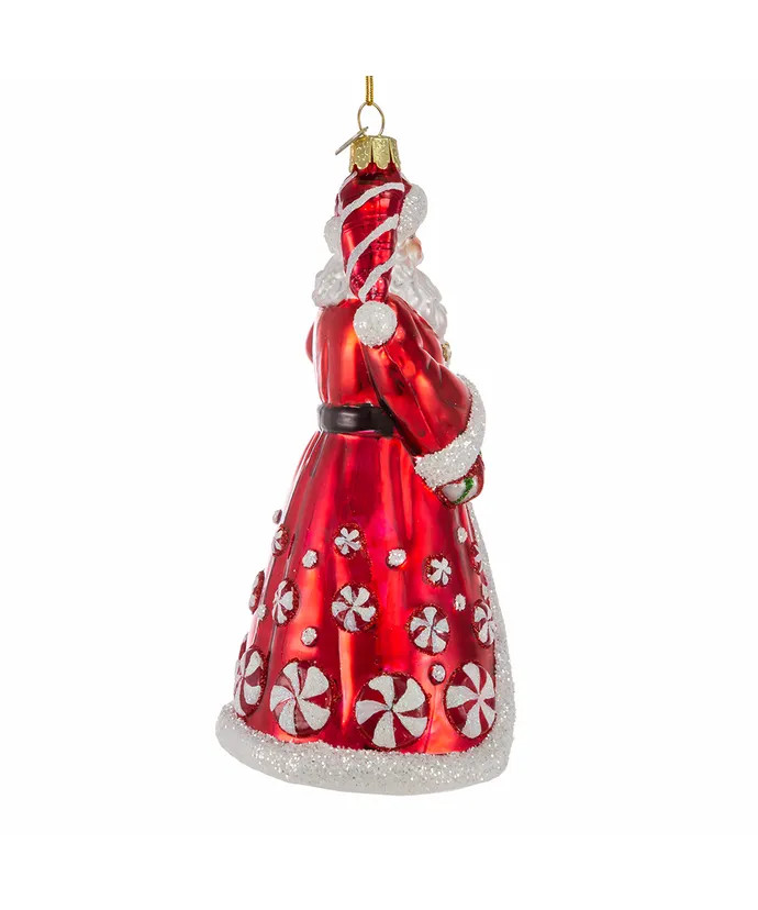 Peppermint Santa Ornament