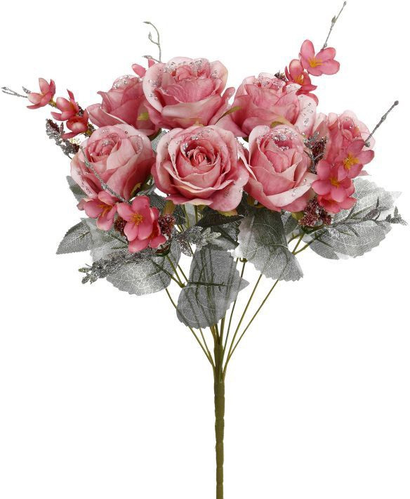 Silver And Pink Roses SILVER & PINK ROSE MIX - Kris Kringl