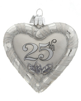 25th anniversary ornament by heart gifts