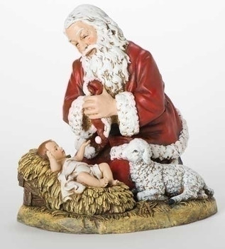 KNEELING SANTA WITH LAMB - 26780