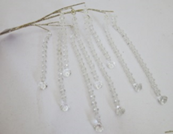 HANGING CLEAR BEADS SPRAY 25" - 27-22364