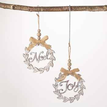 WOOD WREATH ORNAMENT - OR10677