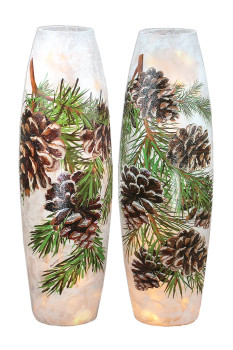 PEACEFUL PINES PRE-LIT COLLASSAL VASE - APP3228