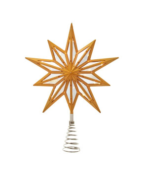 13.5" WARM WHITE TWINKLE LED GOLD STAR TREETOP - AD2682