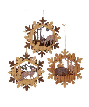 3D FOREST ANIMAL SNOWFLAKE - D4072