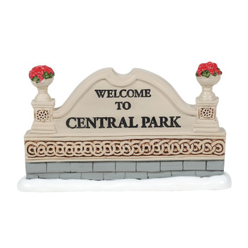 Mason looking sign welcomes Village fans to Central Park. This general accessory is hand-crafted, hand-painted, resin.