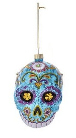 FANCY GLASS SUGAR SKULL  - NB1484