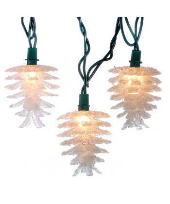 WHITE PINECONE LIGHT SET - UL0045