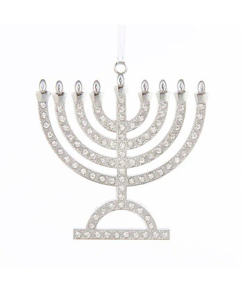 SILVER MENORAH ORNAMENT - E0525