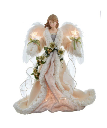 10-LIGHT IVORY AND GREEN ANGEL TREETOP - UL2227