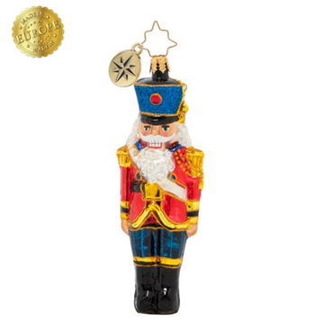 Mr. Nutcracker isn't one to let the cat out of the bag, he keeps his surprises under lock and key. Try as you might, he won't tell you what he got you for Christmas, you're just going to have to wait and see!