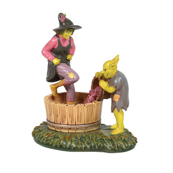 Celia is hard at work squishing down the harvest, on her way through toe jam, to creating the finest wine in the hollow. This Village accessory is hand-crafted, hand-painted, resin.