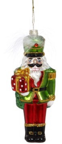 Nutcracker with Feather and Present Ornament by Mark Roberts