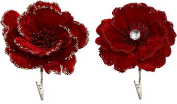 RED FLOWER CLIP without diamond