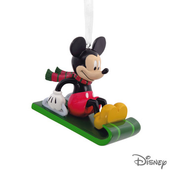 MICKEY MOUSE ON SLED ORN