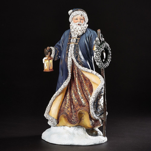 LED BLUE SANTA WITH  WREATH - 633331