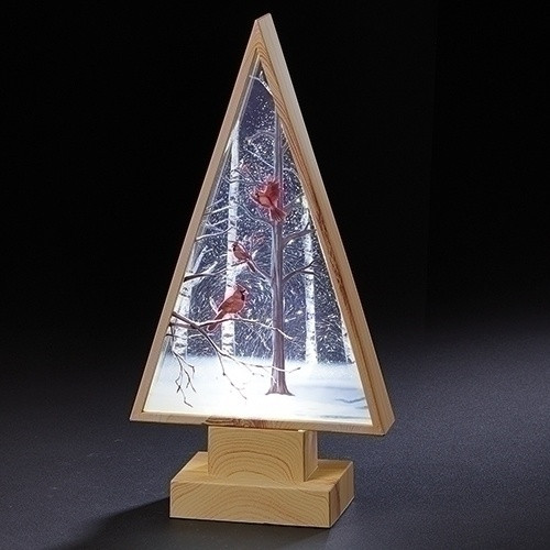 LED SWIRL TREE CARDINAL WATER GLOBE - 133369