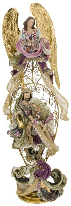 ANGELIC TAPESTRY NATIVITY PILLAR - 11-09138-TAP