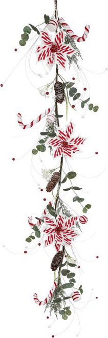POINSETTIA PEPPERMINT GARLAND - 06-01072