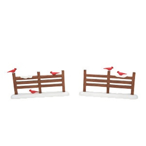 VILLAGE - CARDINAL CHRISTMAS FENCE - 6007664